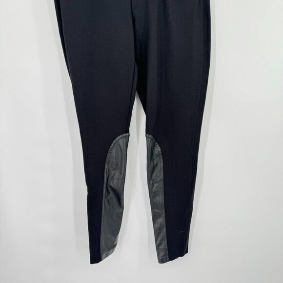 J Crew Gigi Pants faux Leather Trim Black Womens Size 12 Stretch equestrian - Picture 4 of 16
